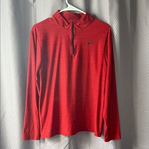 Nike Men's Red Quarter-Zip Lightweight Shirt Jacket